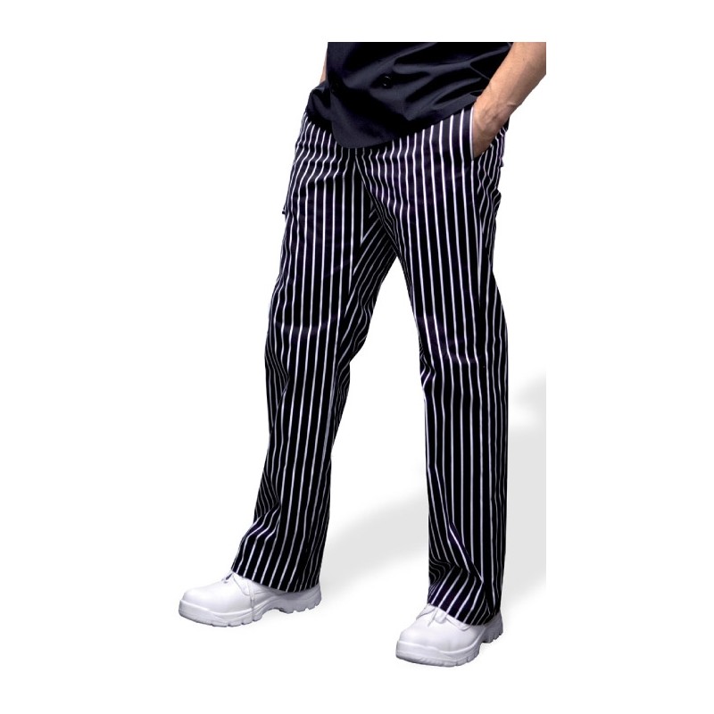 Pantalón cocinero rayas goma