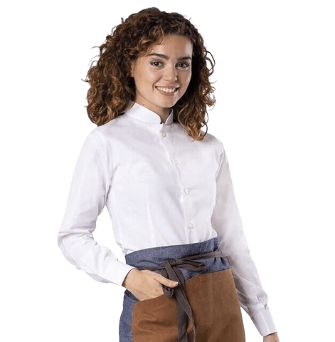 Camisa cuello mao mujer manga larga