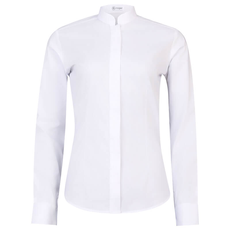 Camisa Mujer Cuello Mao botones ocultos